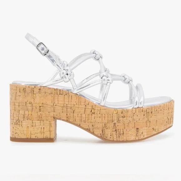 NWT Kenneth Cole REACTION Essa Knots IN Metallic Silver, Size 9 - Picture 7 of 11